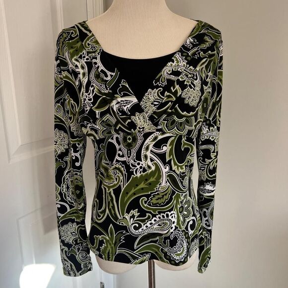 VINTAGE‎ PERCEPTIONS LONG SLEEVE CAMI TOP - Picture 1 of 6